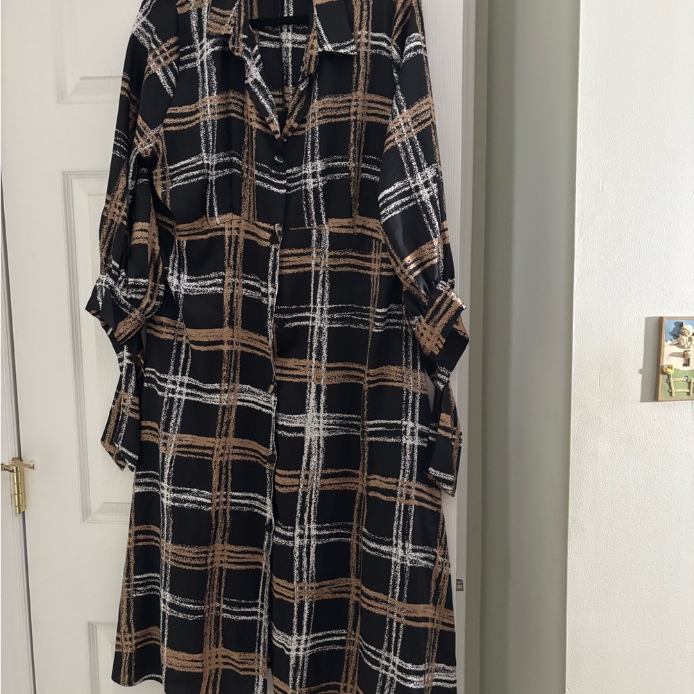 Plaid Long Sleeve Dress